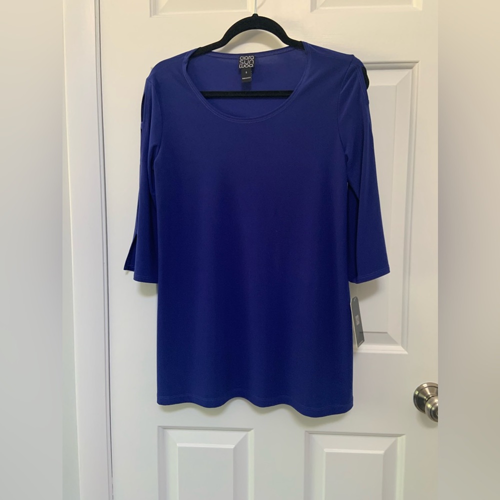 CLARA SUNWOO Royal Blue Blouse